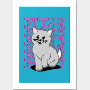 kitty cute Posters and Art